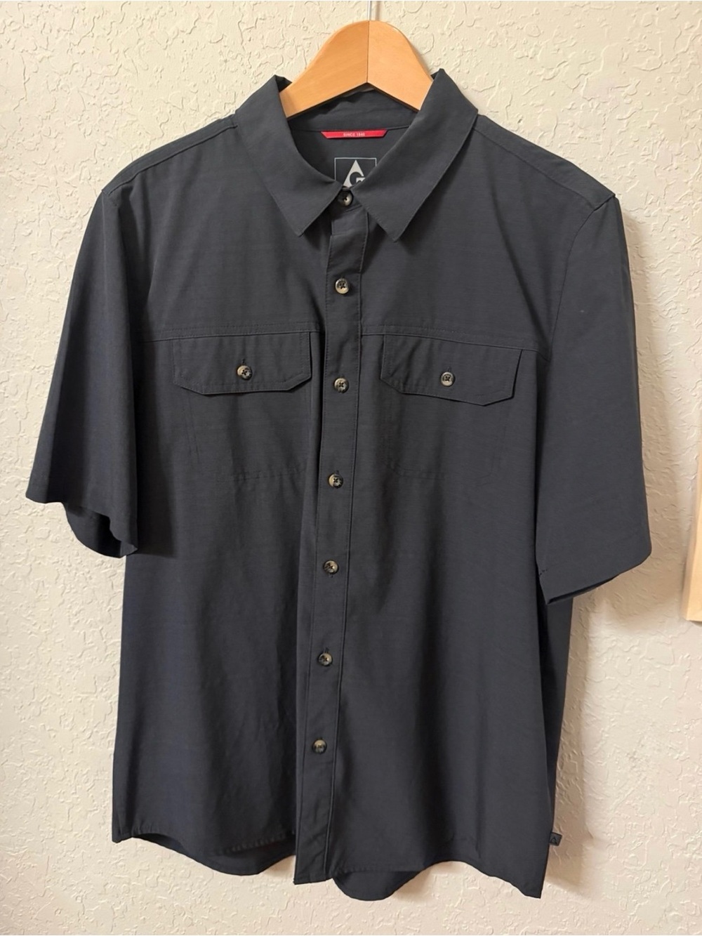 Gerry Weber Men's Short-Sleeve Button-Down Shirt - Charcoal